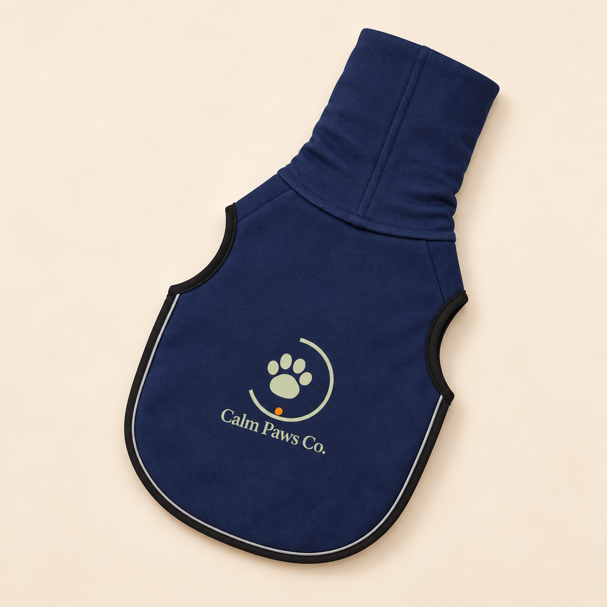 Calm Paws Co. Steady Wrap vest shown in olive green and blue color options